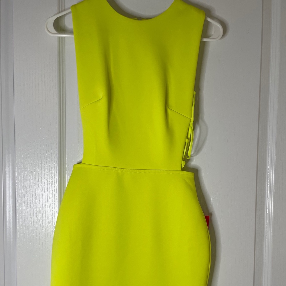ASOS neon yellow scuba dress.